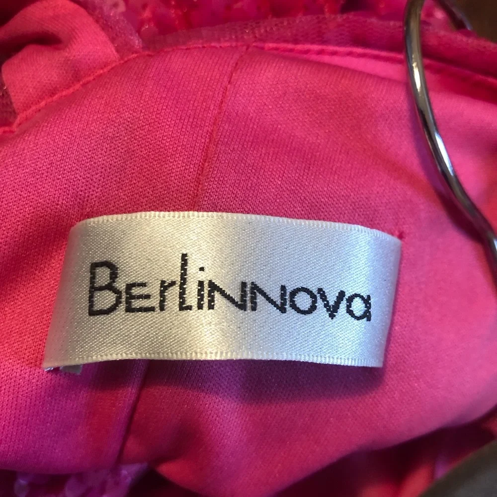 Berlinnova Homecoming Prom Special Occasion Pink Sequin Sparkle Mini Dress - Picture 4 of 6